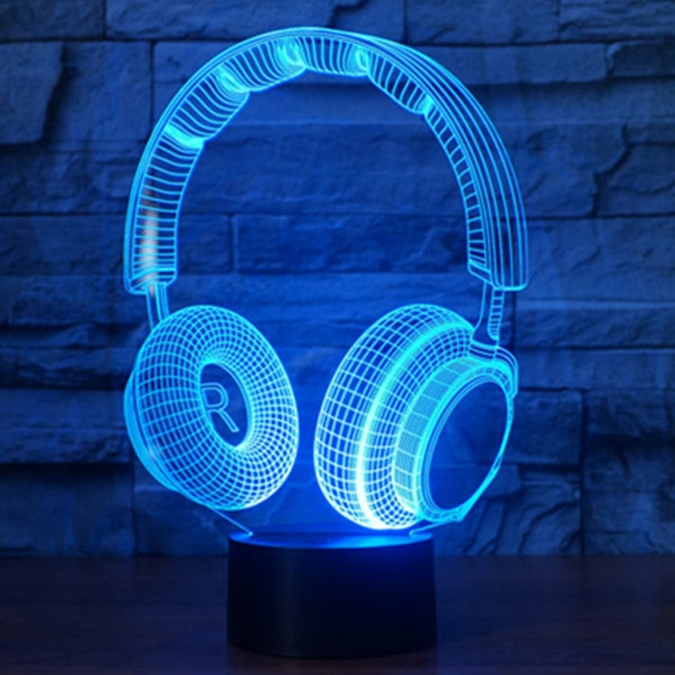 Headset Shape 3D Touch Switch Control LED Light , 7 Colour Discoloration Creative Visual Stereo Lamp Desk Lamp Night Light - Novelty Lighting by PMC TechLife | Online Shopping South Africa | PMC TechLife | Buy Now Pay Later Mobicred