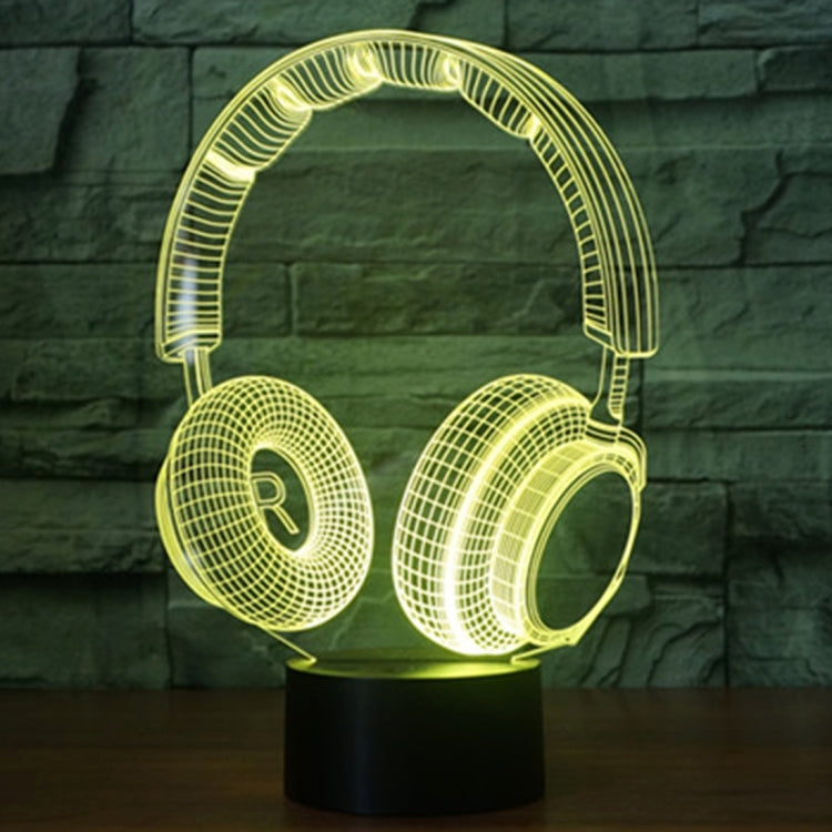 Headset Shape 3D Touch Switch Control LED Light , 7 Colour Discoloration Creative Visual Stereo Lamp Desk Lamp Night Light - Novelty Lighting by PMC TechLife | Online Shopping South Africa | PMC TechLife | Buy Now Pay Later Mobicred