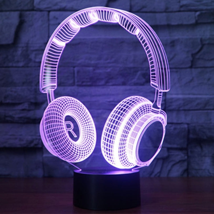 Headset Shape 3D Touch Switch Control LED Light , 7 Colour Discoloration Creative Visual Stereo Lamp Desk Lamp Night Light - Novelty Lighting by PMC TechLife | Online Shopping South Africa | PMC TechLife | Buy Now Pay Later Mobicred