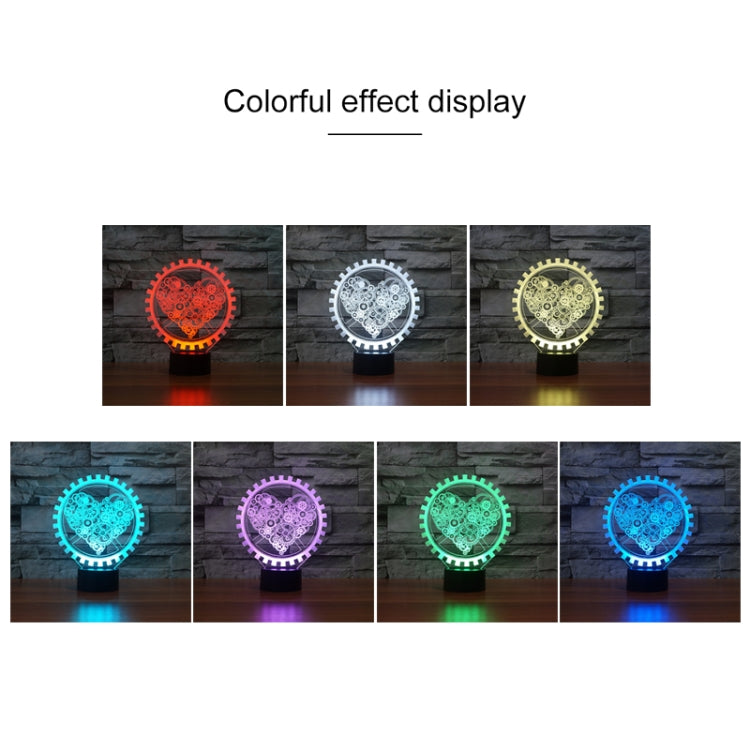 Gear Heart Shape 3D Colorful LED Vision Light Table Lamp, 16 Colors Remote Control Version - Novelty Lighting by PMC TechLife | Online Shopping South Africa | PMC TechLife | Buy Now Pay Later Mobicred