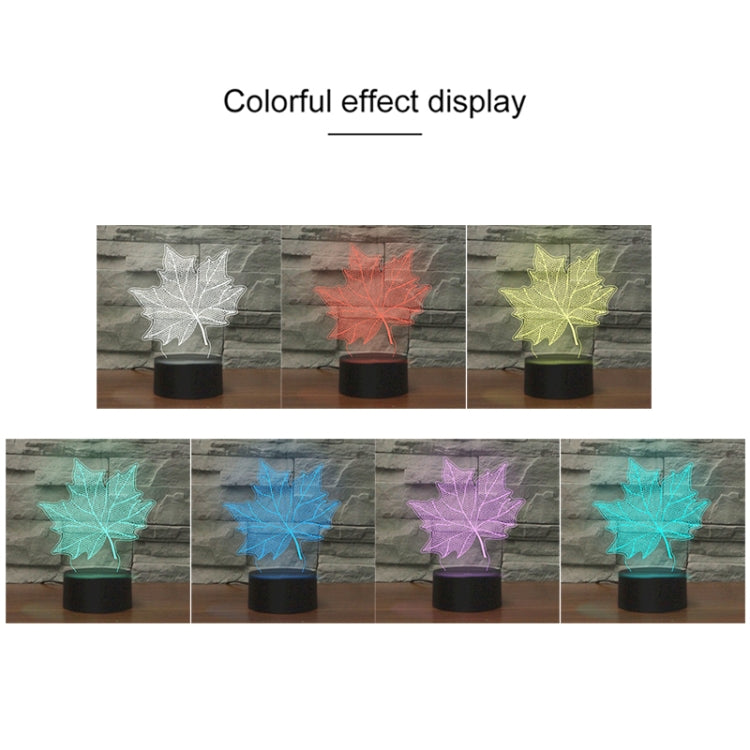 Maple Leaf Shape 3D Colorful LED Vision Light Table Lamp, 16 Colors Remote Control Version - Novelty Lighting by PMC TechLife | Online Shopping South Africa | PMC TechLife | Buy Now Pay Later Mobicred