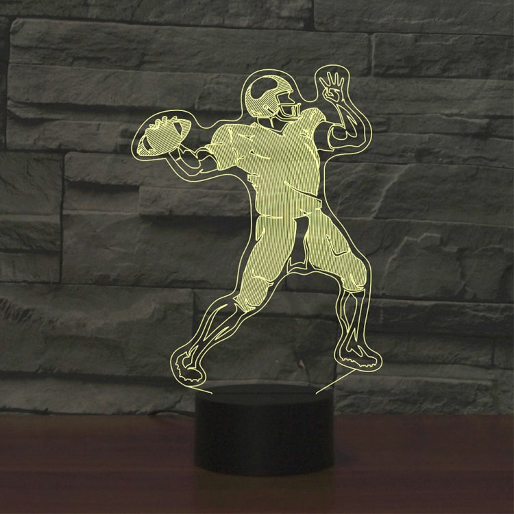 Rugby Quarterback Shape 3D Colorful LED Vision Light Table Lamp, USB Touch Version - Novelty Lighting by PMC TechLife | Online Shopping South Africa | PMC TechLife | Buy Now Pay Later Mobicred