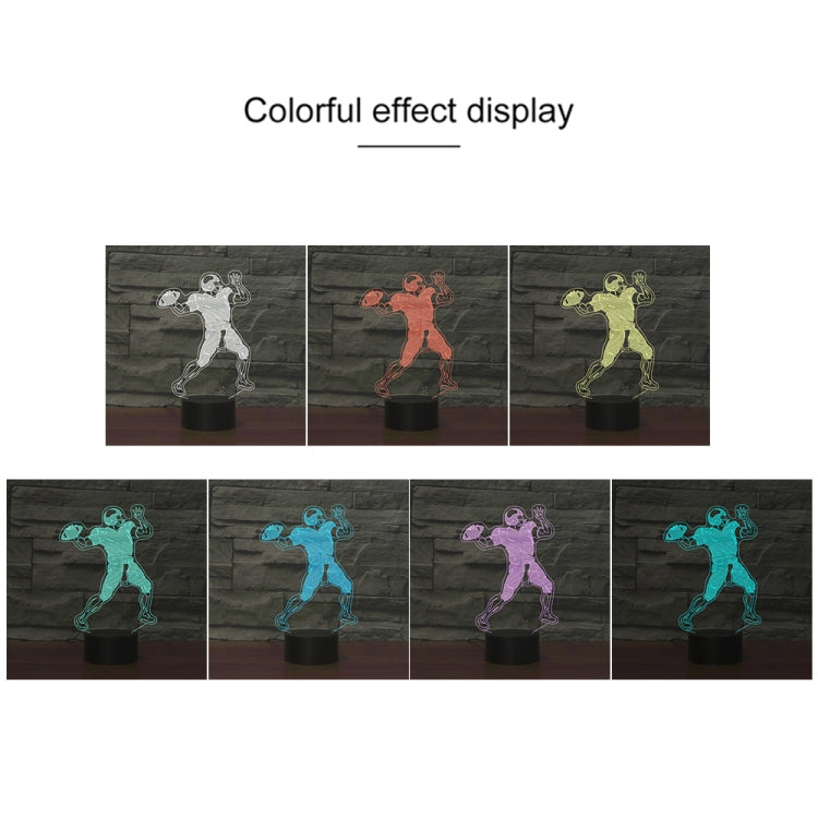 Rugby Quarterback Shape 3D Colorful LED Vision Light Table Lamp, USB Touch Version - Novelty Lighting by PMC TechLife | Online Shopping South Africa | PMC TechLife | Buy Now Pay Later Mobicred