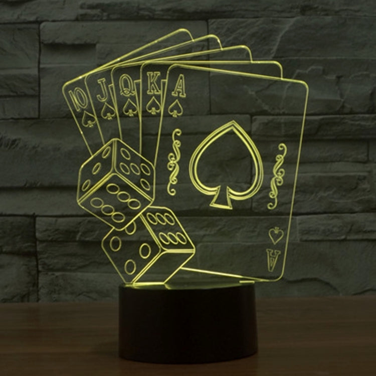 Poker Style 3D Touch Switch Control LED Light , 7 Color Discoloration Creative Visual Stereo Lamp Desk Lamp Night Light - Novelty Lighting by PMC TechLife | Online Shopping South Africa | PMC TechLife | Buy Now Pay Later Mobicred