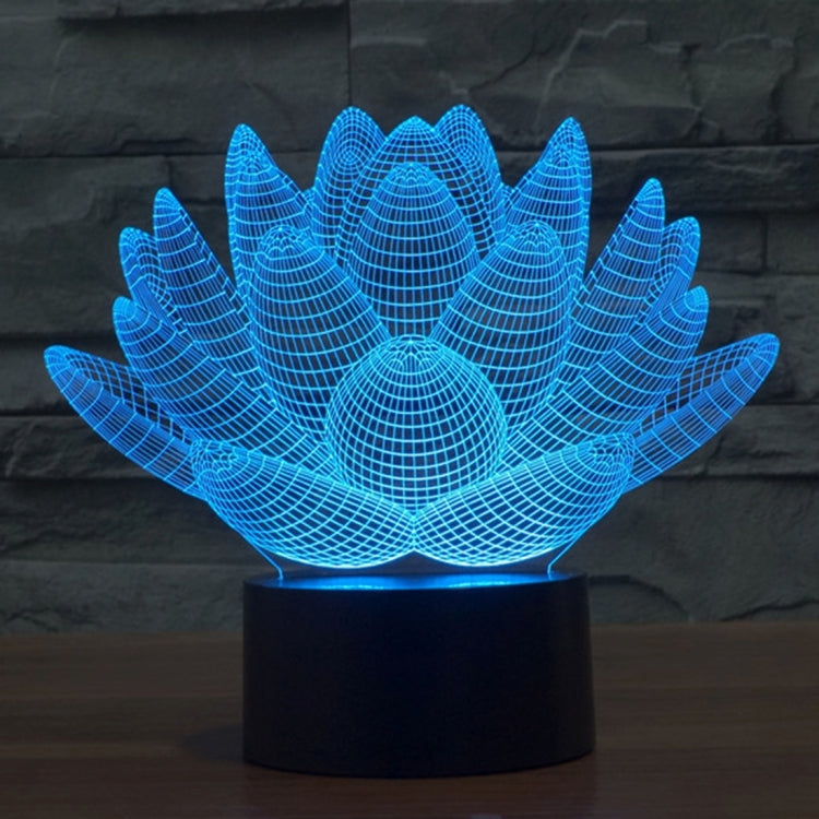 Lotus Style 3D Touch Switch Control LED Light , 7 Color Discoloration Creative Visual Stereo Lamp Desk Lamp Night Light - Novelty Lighting by PMC TechLife | Online Shopping South Africa | PMC TechLife | Buy Now Pay Later Mobicred