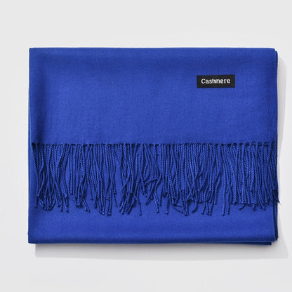 Autumn and Winter Season Classic Solid Color Imitation Cashmere Scarf, Size: 60 * 200cm(Blue) - Scarf by PMC Jewellery | Online Shopping South Africa | PMC Jewellery