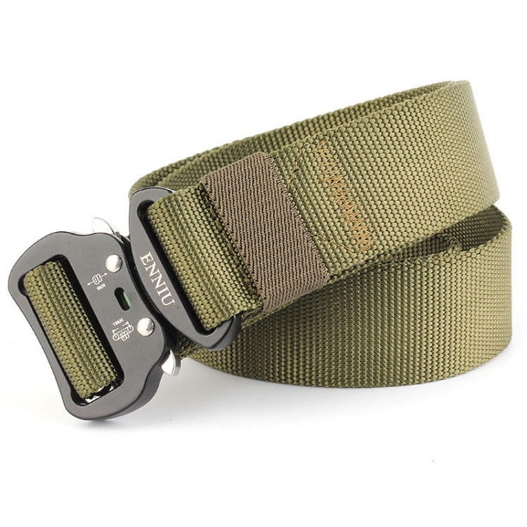 ENNIU 3.8cm Wide Aviation Aluminum Buckle Nylon Belt Adjustable Multifunction Training Belts (Army Green) - Belts by PMC Jewellery | Online Shopping South Africa | PMC Jewellery | Buy Now Pay Later Mobicred