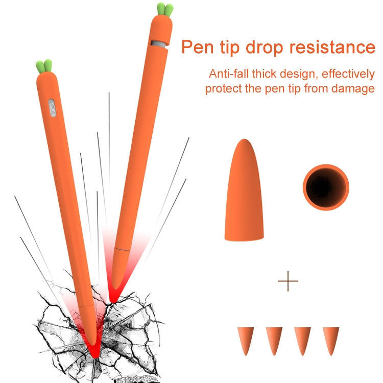 LOVE MEI For Apple Pencil 2 Carrot Shape Stylus Pen Silicone Protective Case Cover(Red) - Pencil Accessories by LOVE MEI | Online Shopping South Africa | PMC TechLife