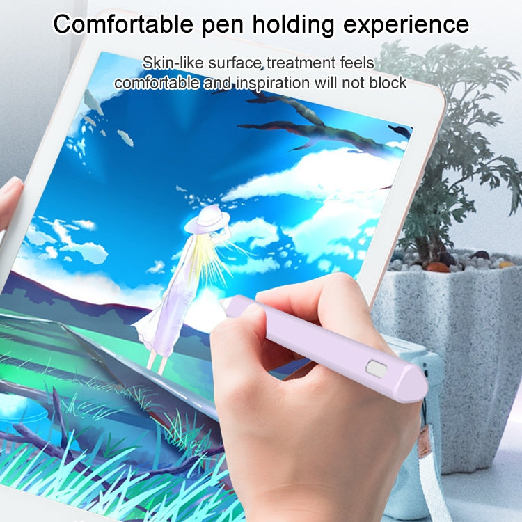 LOVE MEI For Apple Pencil 2 Triangle Shape Stylus Pen Silicone Protective Case Cover(Purple) - Pencil Accessories by LOVE MEI | Online Shopping South Africa | PMC Jewellery | Buy Now Pay Later Mobicred