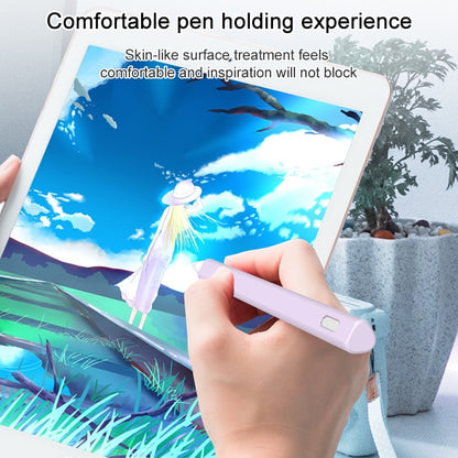 LOVE MEI For Apple Pencil 2 Triangle Shape Stylus Pen Silicone Protective Case Cover(Purple) - Pencil Accessories by LOVE MEI | Online Shopping South Africa | PMC Jewellery | Buy Now Pay Later Mobicred