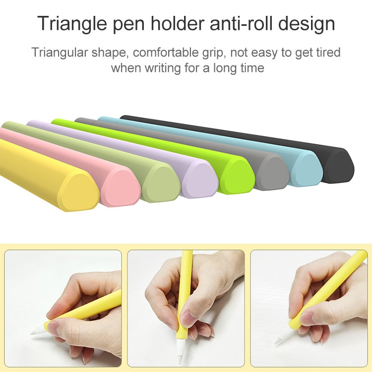 LOVE MEI For Apple Pencil 2 Triangle Shape Stylus Pen Silicone Protective Case Cover(Yellow) - Pencil Accessories by LOVE MEI | Online Shopping South Africa | PMC TechLife | Buy Now Pay Later Mobicred