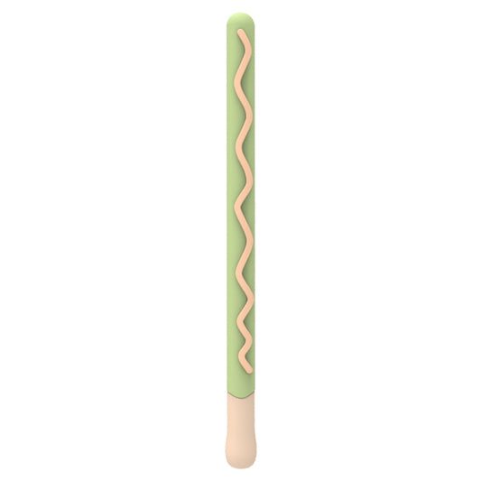 LOVE MEI For Apple Pencil 2 Stripe Design Stylus Pen Silicone Protective Case Cover (Green) - Pencil Accessories by LOVE MEI | Online Shopping South Africa | PMC Jewellery | Buy Now Pay Later Mobicred