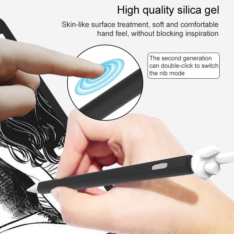LOVE MEI For Apple Pencil 2 Middle Finger Shape Stylus Pen Silicone Protective Case Cover (Grey) - Pencil Accessories by LOVE MEI | Online Shopping South Africa | PMC TechLife | Buy Now Pay Later Mobicred
