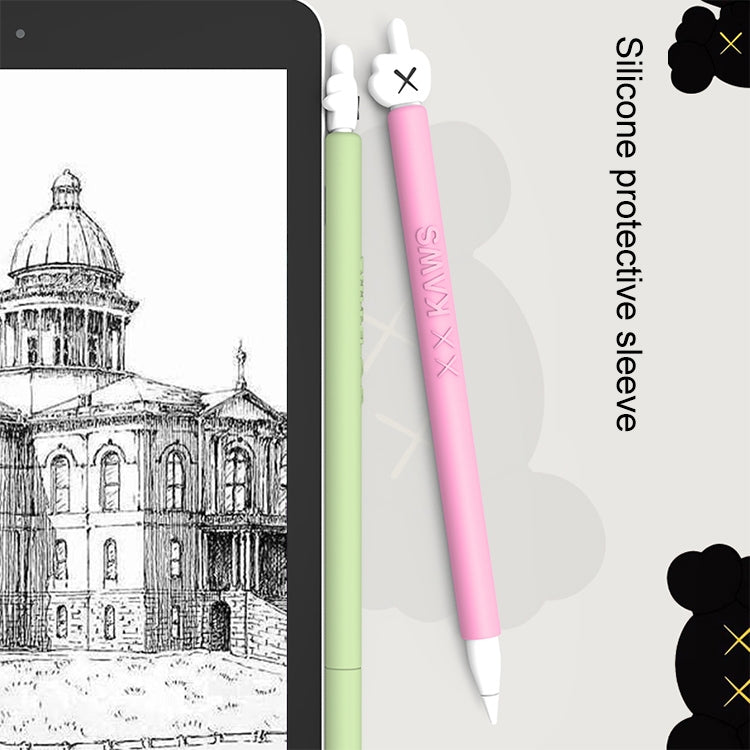 LOVE MEI For Apple Pencil 1 Middle Finger Shape Stylus Pen Silicone Protective Case Cover (Blue) - Pencil Accessories by LOVE MEI | Online Shopping South Africa | PMC TechLife | Buy Now Pay Later Mobicred