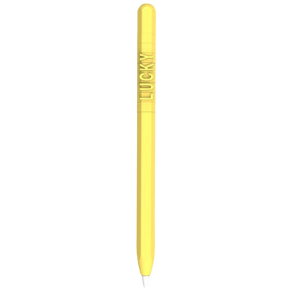 LOVE MEI For Apple Pencil 1 Number Letter Design Stylus Pen Silicone Protective Case Cover(Yellow) - Pencil Accessories by LOVE MEI | Online Shopping South Africa | PMC Jewellery