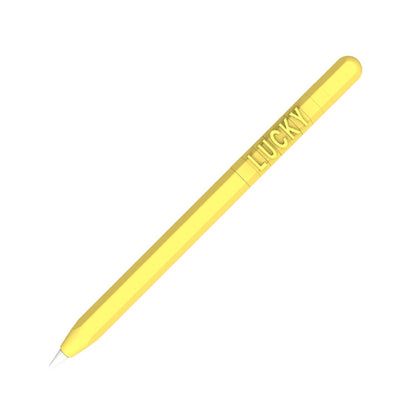 LOVE MEI For Apple Pencil 1 Number Letter Design Stylus Pen Silicone Protective Case Cover(Yellow) - Pencil Accessories by LOVE MEI | Online Shopping South Africa | PMC Jewellery