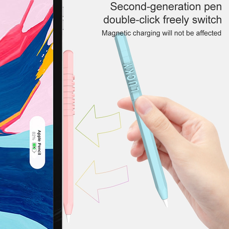 LOVE MEI For Apple Pencil 2 Number Letter Design Stylus Pen Silicone Protective Case Cover (Yellow) - Pencil Accessories by LOVE MEI | Online Shopping South Africa | PMC Jewellery