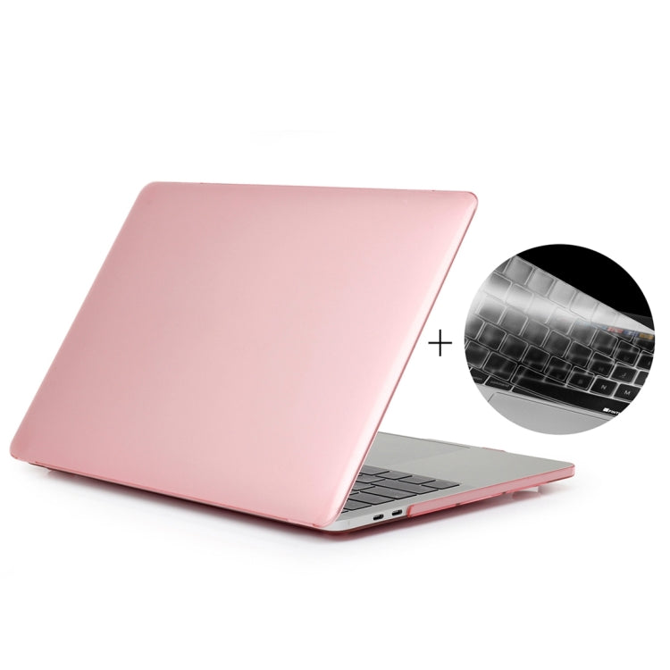 ENKAY Hat-Prince 2 in 1 Crystal Hard Shell Plastic Protective Case + US Version Ultra-thin TPU Keyboard Protector Cover for 2016 New MacBook Pro 13.3 inch with Touchbar (A1706)(Pink) - MacBook Pro Cases by ENKAY | Online Shopping South Africa | PMC Jewellery | Buy Now Pay Later Mobicred