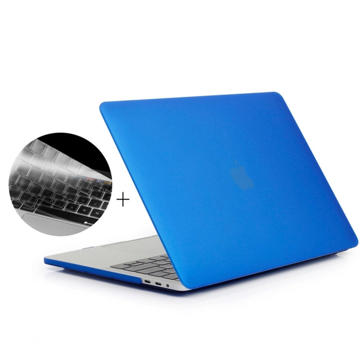 ENKAY Hat-Prince 2 in 1 Frosted Hard Shell Plastic Protective Case + Europe Version Ultra-thin TPU Keyboard Protector Cover for 2016 MacBook Pro 13.3 Inch without Touch Bar (A1708) (Dark Blue) - MacBook Pro Cases by ENKAY | Online Shopping South Africa | PMC Jewellery | Buy Now Pay Later Mobicred