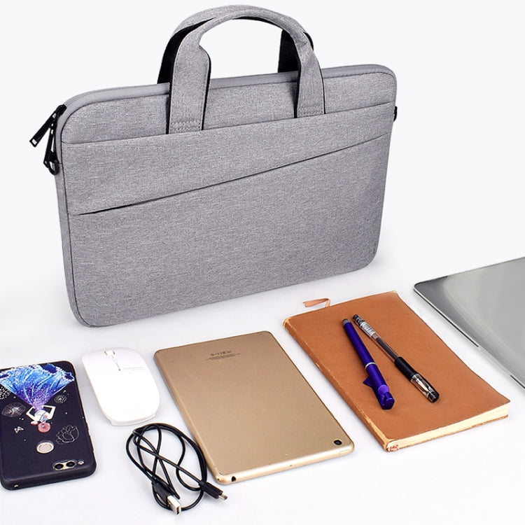 ST03S 15.4 inch Double Side Pockets Wearable Oxford Cloth Soft Handle Portable Laptop Tablet Bag(Grey) - 15 inch by PMC Jewellery | Online Shopping South Africa | PMC Jewellery | Buy Now Pay Later Mobicred