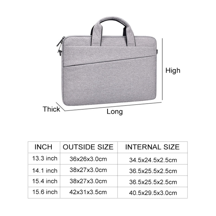 ST03S 15.4 inch Double Side Pockets Wearable Oxford Cloth Soft Handle Portable Laptop Tablet Bag(Deep Space Gray) - 15 inch by PMC Jewellery | Online Shopping South Africa | PMC Jewellery | Buy Now Pay Later Mobicred