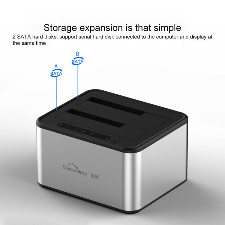 Blueendless 2.5 / 3.5 inch SATA USB 3.0 2 Bay Offline Copy Hard Drive Dock (AU Plug) - HDD Enclosure by Blueendless | Online Shopping South Africa | PMC Jewellery | Buy Now Pay Later Mobicred