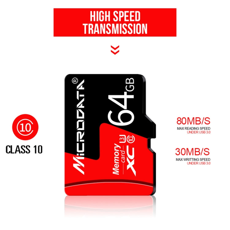 MICRODATA 128GB U3 Red and Black TF(Micro SD) Memory Card - free shipping - PMC Jewellery - Order now!