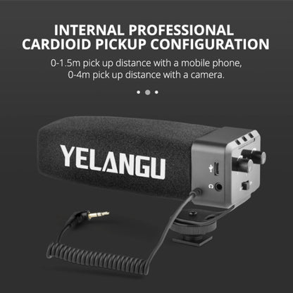 YELANG MIC09 Shotgun Gain Condenser Broadcast Microphone with Windshield for Canon / Nikon / Sony DSLR Cameras, Smartphones(Black) - Camera Microphone by YICHUANG | Online Shopping South Africa | PMC Jewellery | Buy Now Pay Later Mobicred