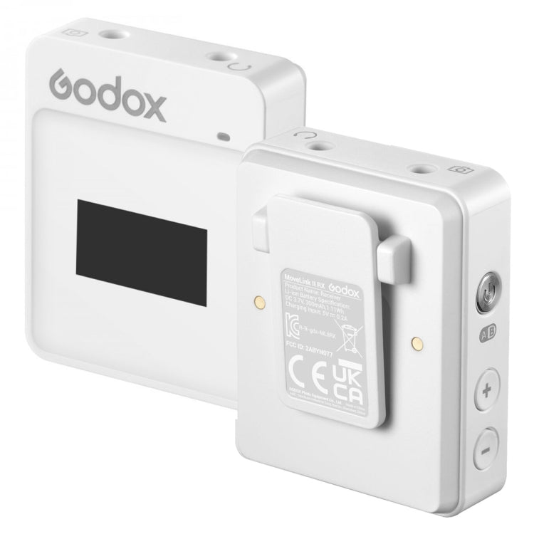 Godox MoveLink II M1 Wireless Lavalier Microphone System with Transmitters and Receiver for DSLR Cameras and Camcorders (White) - free shipping - PMC Jewellery - Order now!