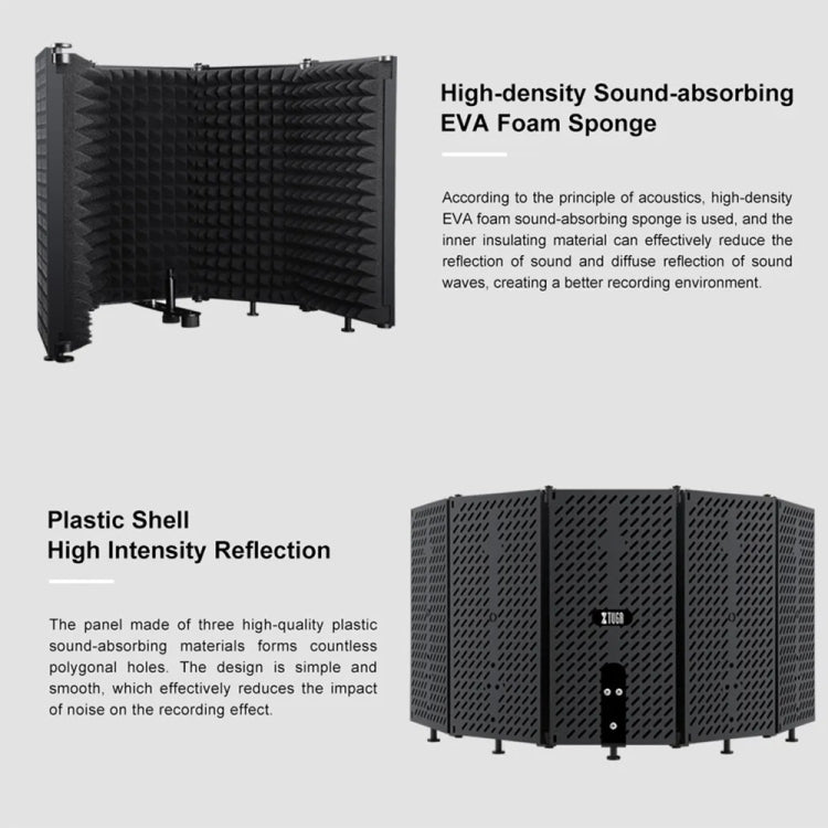 XTUGA P73 Foldable Recording Microphone Isolation Shield - free shipping - PMC Jewellery - Order now!