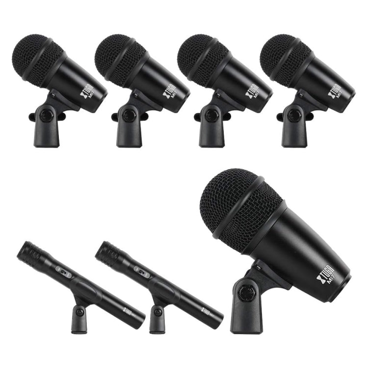 XTUGA MI7-G 7-Piece Wired Dynamic Drum Mic Kit Kick Bass Tom/Snare Cymbals Microphone Set - Microphone by XTUGA | Online Shopping South Africa | PMC Jewellery | Buy Now Pay Later Mobicred