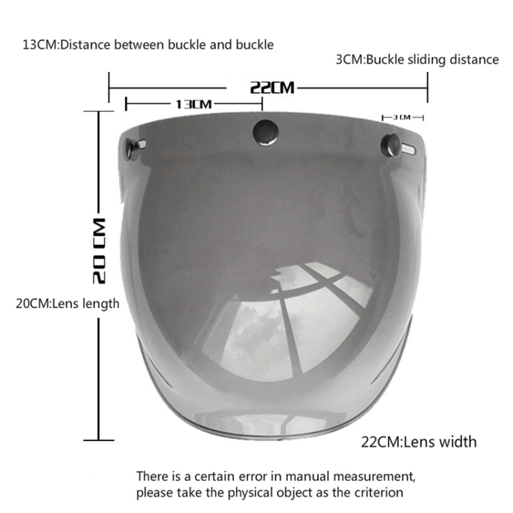 Soman Motorcycle Bubble Visor Open Face Helmet Visor Helmet Windshield Shield with Transparent Frame(Light Smoke) - free shipping - PMC TechLife - Order now!