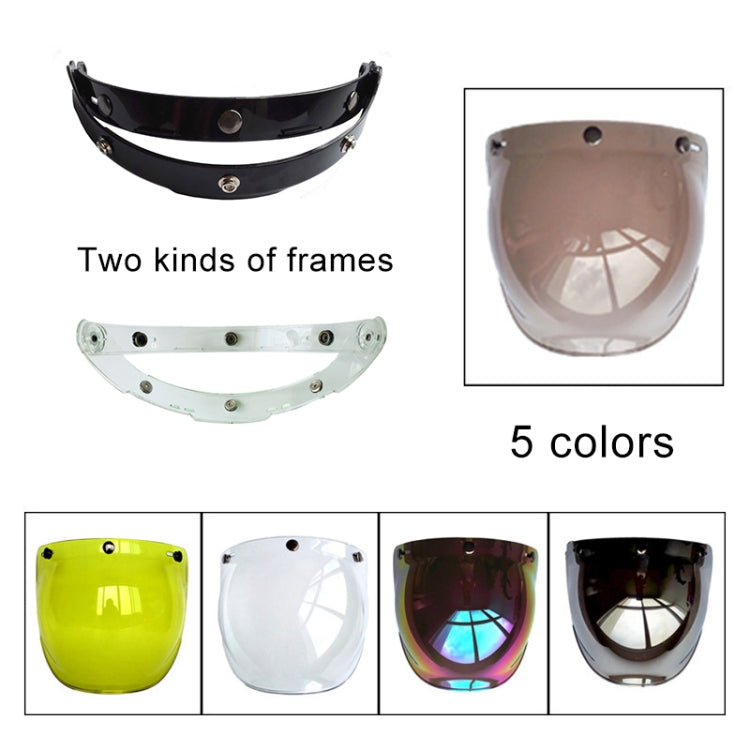 Soman Motorcycle Bubble Visor Open Face Helmet Visor Helmet Windshield Shield with Transparent Frame(Yellow) - Helmets by SOMAN | Online Shopping South Africa | PMC Jewellery | Buy Now Pay Later Mobicred