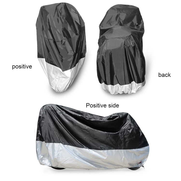 210D Oxford Cloth Motorcycle Electric Car Rainproof Dust-proof Cover, Size: XXXL (Black Silver) - Raincoat by PMC Jewellery | Online Shopping South Africa | PMC Jewellery | Buy Now Pay Later Mobicred