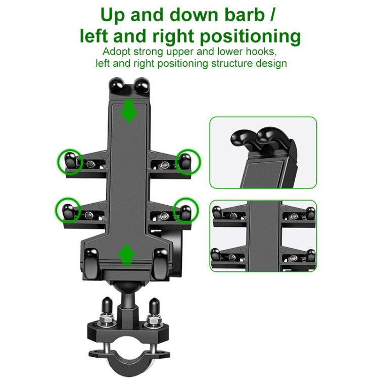 U-shaped Bolt Ball-Head Motorcycle Handlebar Multi-function Eight-jaw Aluminum Phone Navigation Holder Bracket, Width of Phone: 6.5-10.2cm   - Holder by PMC TechLife | Online Shopping South Africa | PMC TechLife | Buy Now Pay Later Mobicred
