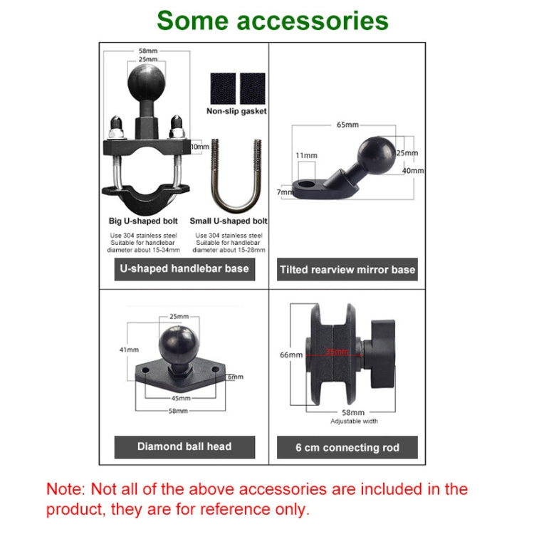 U-shaped Bolt Ball-Head Motorcycle Handlebar Multi-function Eight-jaw Aluminum Phone Navigation Holder Bracket with Anti-theft Knobs - free shipping - PMC TechLife - Order now!