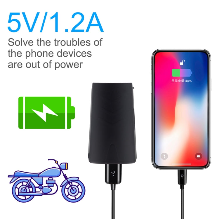 Motorcycle Waterproof DC 8-32V 5V / 1.2A Rearview Mirror USB Phone Charger Adapter, with Indicator Light - free shipping - PMC TechLife - Order now!