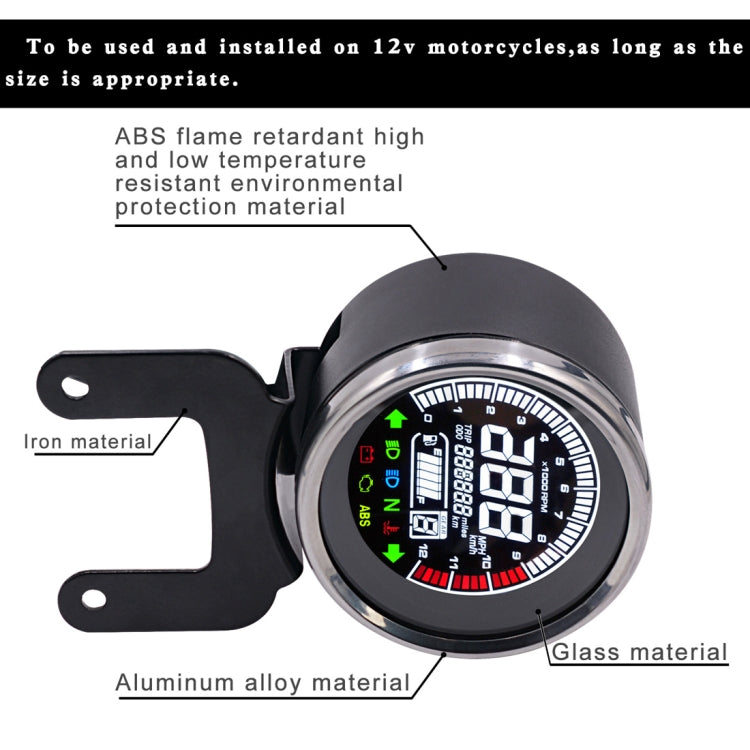 Universal Motorcycle Modified Multi-functional LED Digital Meter Indicator Light Tachometer Odometer Speedometer Oil Meter - Others by PMC Jewellery | Online Shopping South Africa | PMC Jewellery | Buy Now Pay Later Mobicred