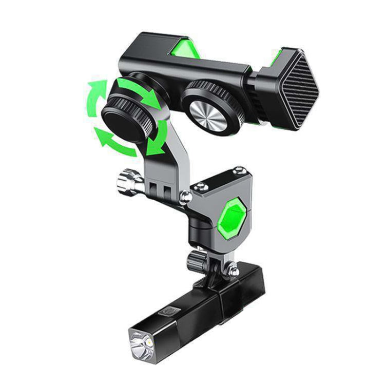 Motorcycle Spherical Compass Phone Holder, Handlebar with Light (Black) - Holder by PMC TechLife | Online Shopping South Africa | PMC TechLife | Buy Now Pay Later Mobicred