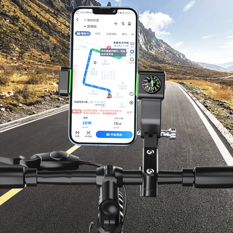 Motorcycle Spherical Compass Phone Holder, Rearview Mirror without Light (Black) - Holder by PMC TechLife | Online Shopping South Africa | PMC TechLife | Buy Now Pay Later Mobicred
