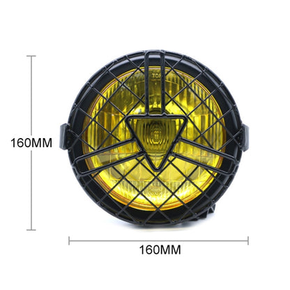 Motorcycle Arrowhead Reticular Retro Lamp LED Headlight Modification Accessories for CG125 / GN125 (Yellow) - Headlights by PMC Jewellery | Online Shopping South Africa | PMC Jewellery | Buy Now Pay Later Mobicred