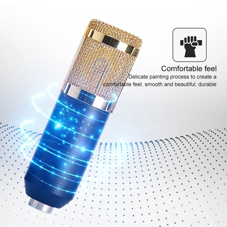 BM-800 Network K-Song Dedicated High-end Metal Shock Mount Microphone Set(Blue) - Microphone by PMC TechLife | Online Shopping South Africa | PMC TechLife | Buy Now Pay Later Mobicred