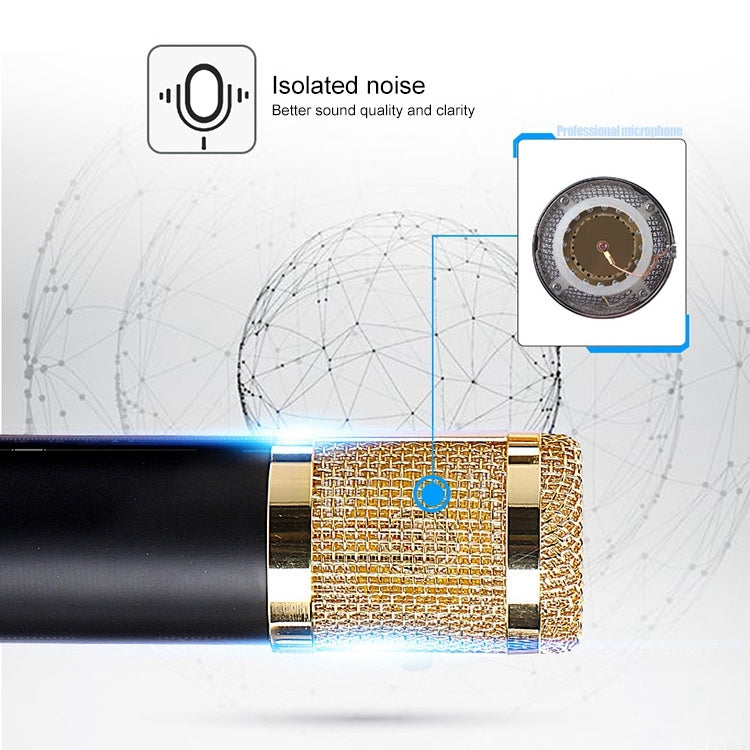BM-800 Network K-Song Dedicated High-end Metal Shock Mount Microphone Set(Blue) - Microphone by PMC TechLife | Online Shopping South Africa | PMC TechLife | Buy Now Pay Later Mobicred