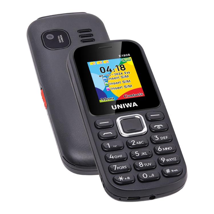 UNIWA E1808 Elder Keypad Phone, 1.77 inch SC6531E, LED Flashlight, 21 Keys, Network: 2G, Triple SIM, EU Plug (Green) - free shipping - PMc TechLife - Order now!