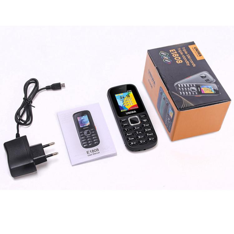 UNIWA E1808 Elder Keypad Phone, 1.77 inch SC6531E, LED Flashlight, 21 Keys, Network: 2G, Triple SIM, EU Plug (Green) - free shipping - PMc TechLife - Order now!