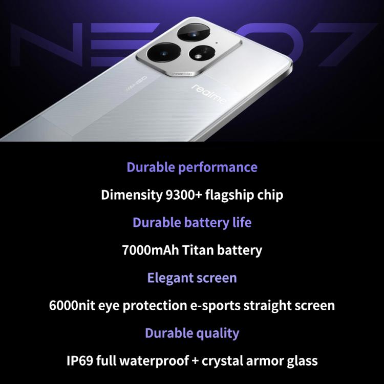 Realme Neo7, 12GB+256GB, 6.78 inch Android 15 / Realme UI 6.0 MediaTek Dimensity 9300+ Octa Core, NFC, Network: 5G, Support Google Play (White) - free shipping - PMc TechLife - Order now!