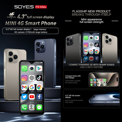 SOYES F9 Max, 4GB+64GB, 4.3 inch Android 12 MTK6762 Octa Core, Network: 4G, OTG, Dual SIM  (Champagne Gold) - SOYES by SOYES | Online Shopping South Africa | PMC Jewellery | Buy Now Pay Later Mobicred