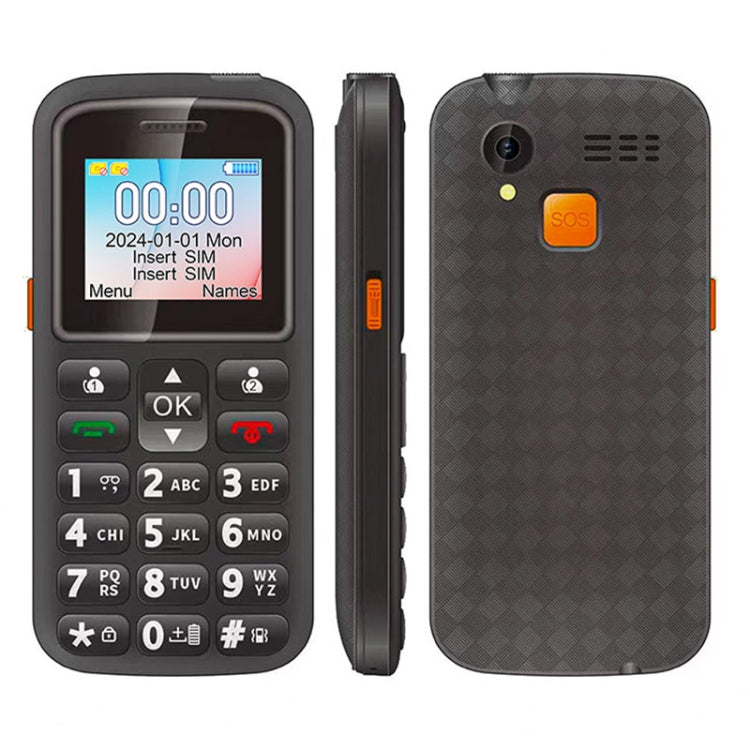 UNIWA M220 Elder Mobile Phone, 1.77 inch, 800mAh Battery, Network: 2G, SOS, LED Flashlight, FM, UK Plug (Black) - UNIWA by UNIWA | Online Shopping South Africa | PMC Jewellery | Buy Now Pay Later Mobicred