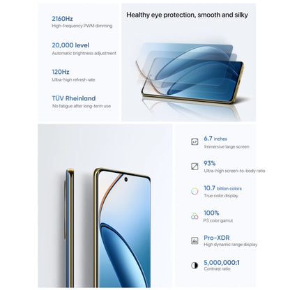 Realme 12 Pro Ultra, 12GB+512GB, Screen Fingerprint Identification, 6.7 inch Realme UI 5.0 Snapdragon 6 Gen 1 Octa Core, NFC, Network: 5G, Support Google Play (Blue) - OPPO by Realme | Online Shopping South Africa | PMC Jewellery | Buy Now Pay Later Mobicred