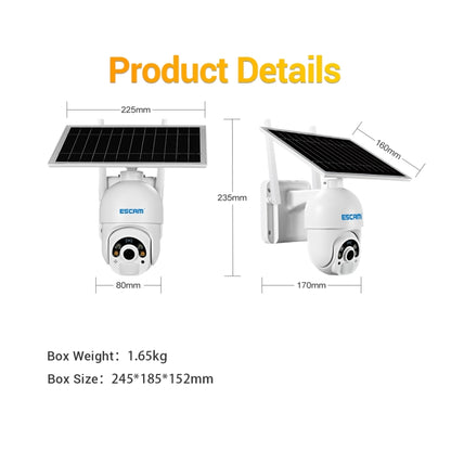 ESCAM QF450 HD 1080P 4G EU Version Solar Powered IP Camera without Memory, Support Two-way Audio & PIR Motion Detection & Night Vision & TF Card - Dome Camera by ESCAM | Online Shopping South Africa | PMC Jewellery | Buy Now Pay Later Mobicred